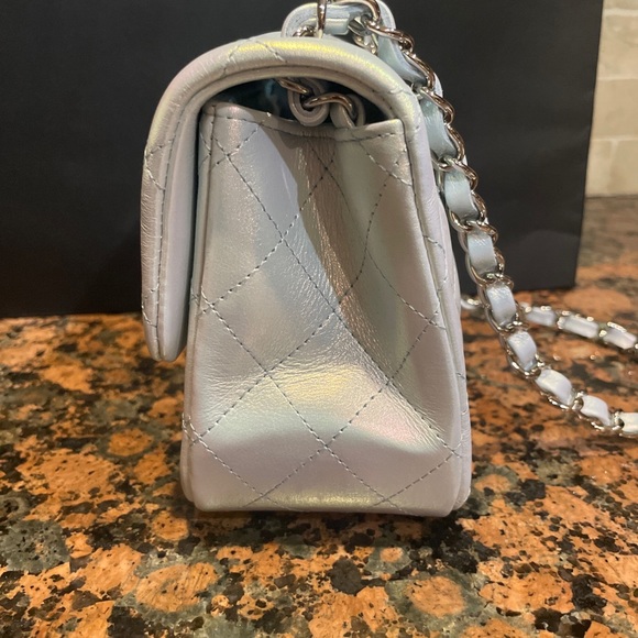 Chanel Square Mini Flap Bag in Light Blue And Metal Hardware - Picture 5 of 9